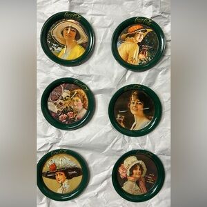 NEW vintage Coca Cola metal coaster set of 6